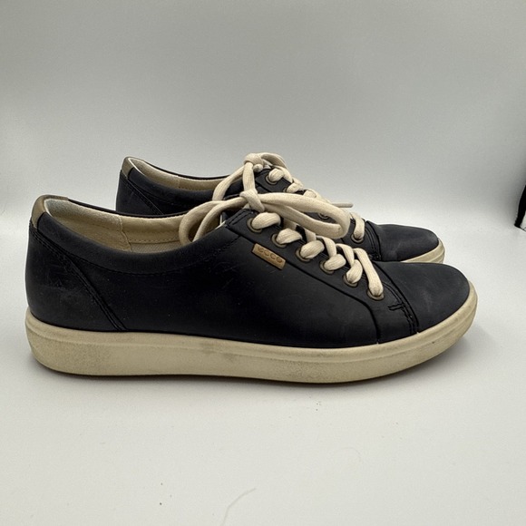 Ecco Womens Shoes Size 8.5 (39) Blue Leather Lace Up Comfort Casual Sneakers - Picture 8 of 16